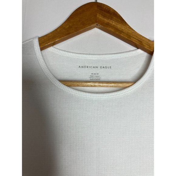 American Eagle Women's Medium Y2K Style White Knit Top New - Picture 2 of 8